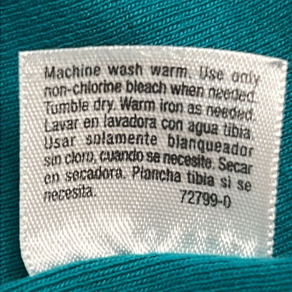 🌞 Teal sleeveless 2 in 1 top layered look white cami underneath women size L - Picture 7 of 16